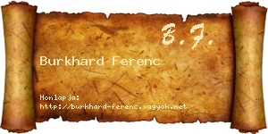 Burkhard Ferenc névjegykártya